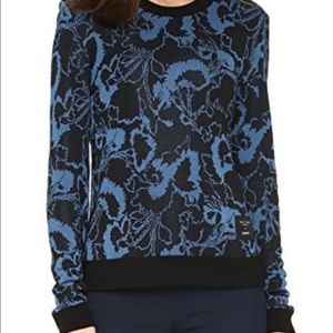 Rag & Bone Blue Floral Sweater Size Medium